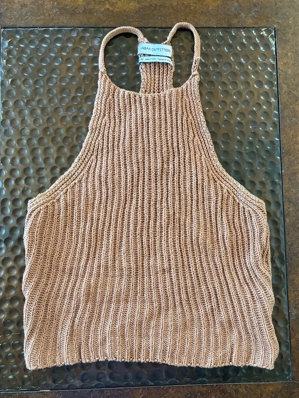 Urban Outfitters Ribbed Knit Halter Tank - brown